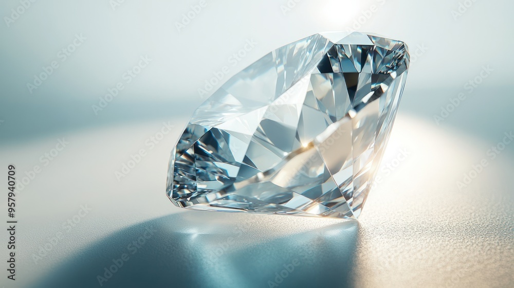 Close-up of a Single, Sparkling Diamond Close-up of a Single, Sparkling Diamond