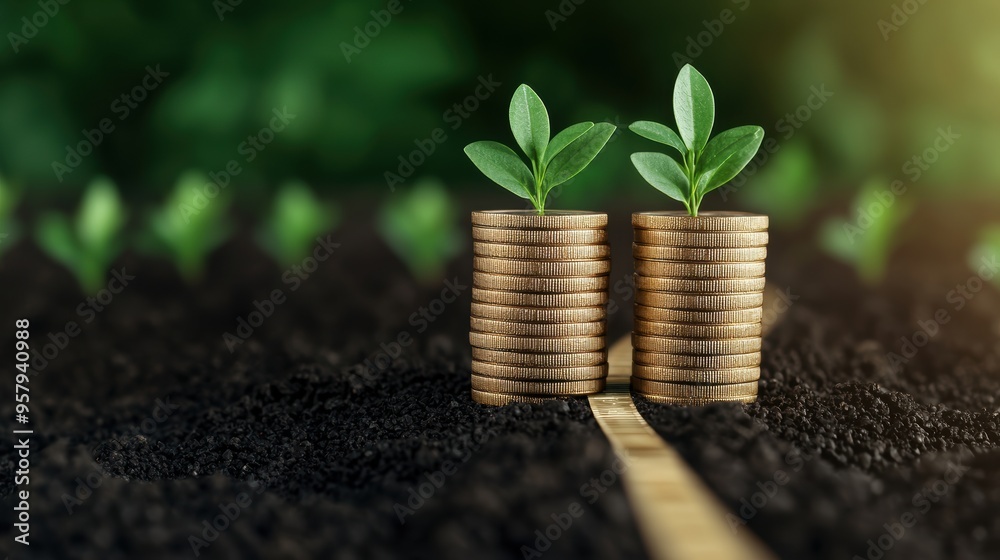Path to Wealth - Investment Planning Concept with Copy Space, Selective Focus in Path to Wealth - Investment Planning Concept with Copy Space, Selective Focus in
