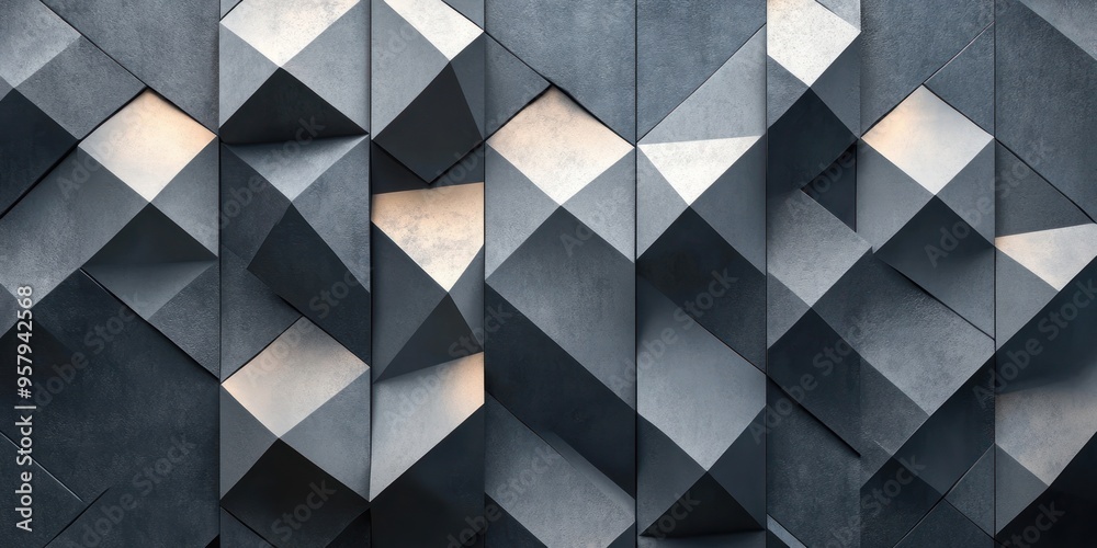 Obraz premium Abstract Geometric Pattern on a Dark Grey Wall