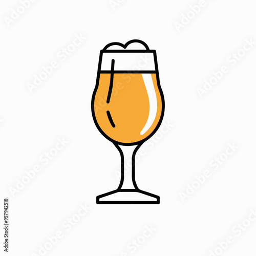Stylized beer glass with frothy top, celebration concept.