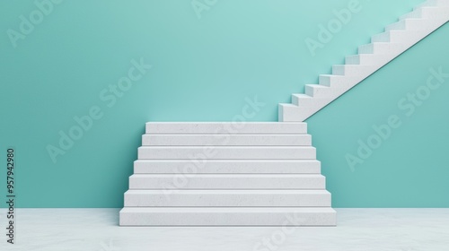 Climbing the Corporate Success Staircase: Dollar Steps 3D Illustration with Copy Space, Selective Focus, Ultra HD