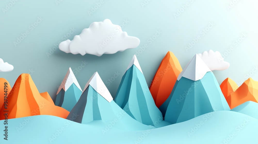 A vibrant low-poly mountain landscape featuring colorful peaks and a serene sky, perfect for creative projects and backgrounds. A vibrant low-poly mountain landscape featuring colorful peaks and a serene sky, perfect for creative projects and backgrounds.