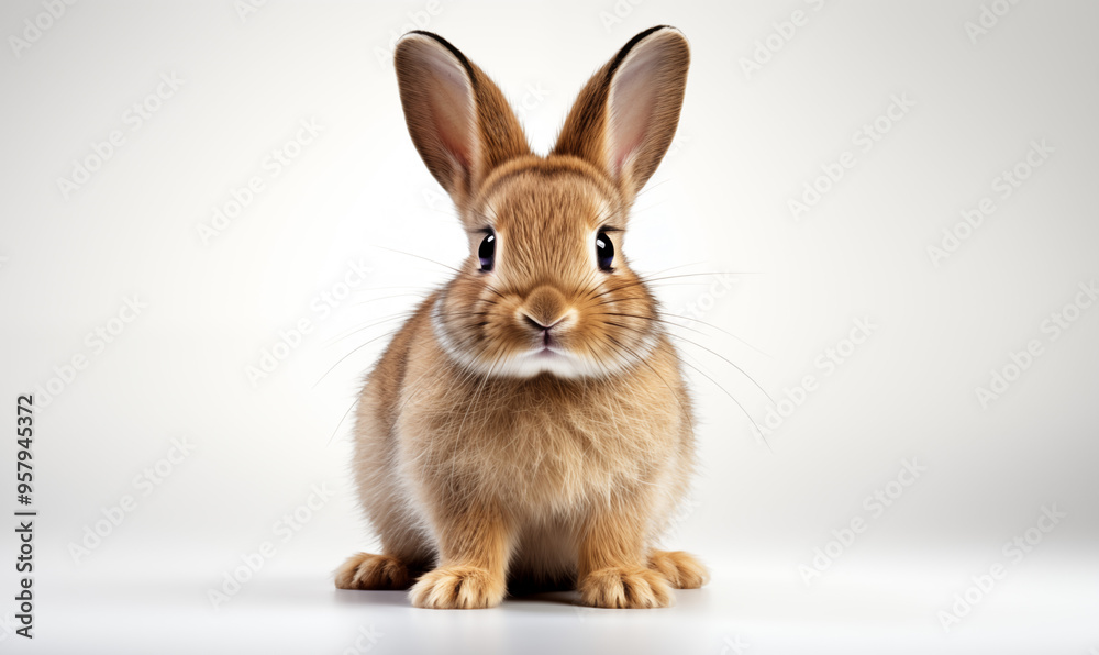 Fototapeta premium Rabbit Studio Shot on a Clean Background