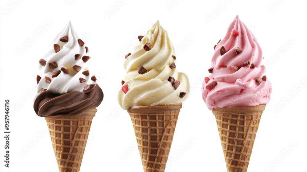 Indulge in a sweet treat with our 3D-rendered ice cream splash! Featuring chocolate, vanilla milk, and pink strawberry flavors, this delightful cone is overflowing with creamy goodness. Set against a Indulge in a sweet treat with our 3D-rendered ice cream splash! Featuring chocolate, vanilla milk, and pink strawberry flavors, this delightful cone is overflowing with creamy goodness. Set against a