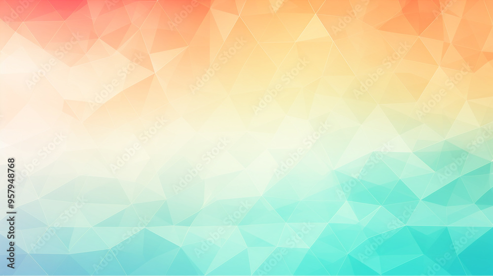 Fototapeta premium Watercolor-style polygon background in light rainbow colors