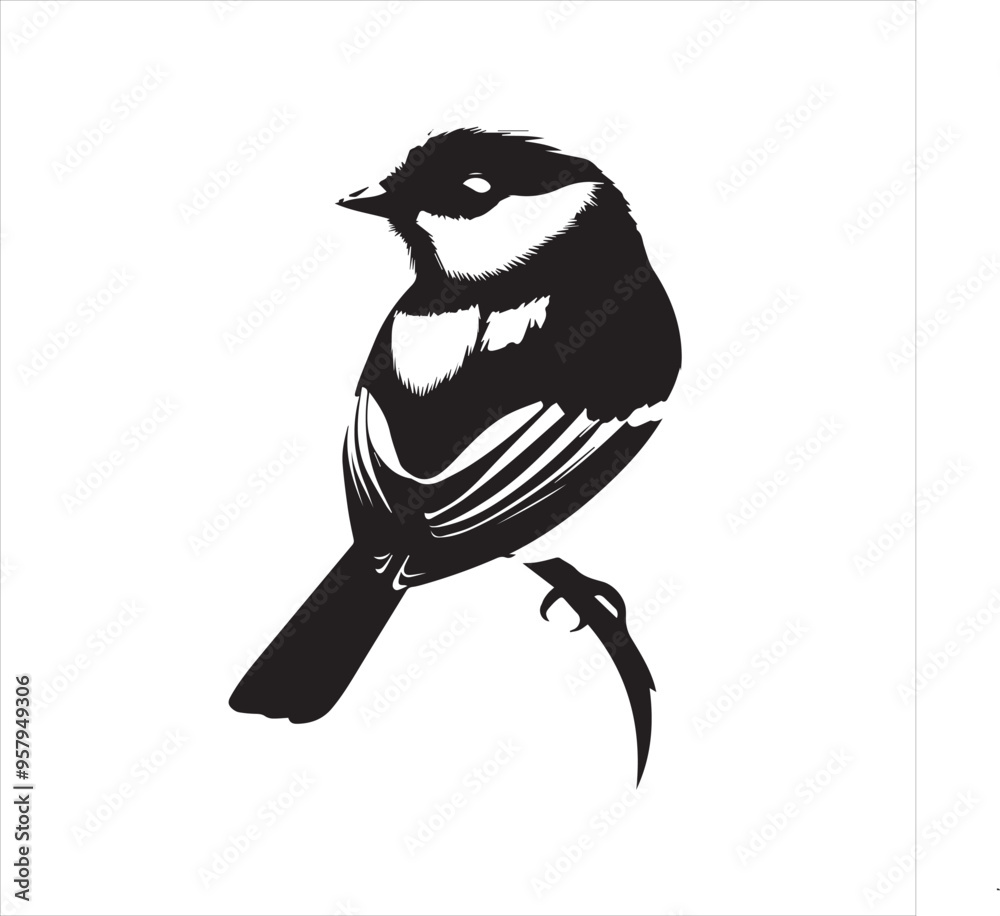 Obraz premium lack Blue jay Silhouette Vector on Whit Background