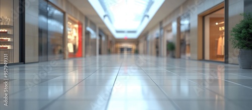 3D rendering of an abstract blurred shopping mall interior for background usage photo