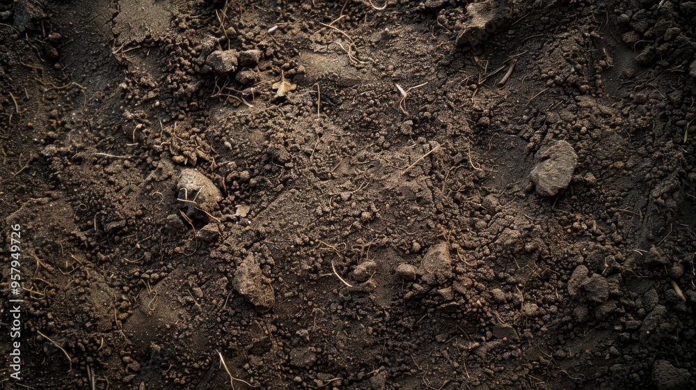 dark brown soil background top view dark brown soil background top view