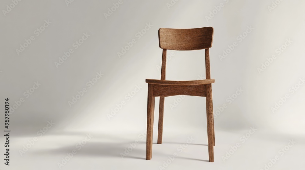3D rendering of a small wooden chair against a white background 3D rendering of a small wooden chair against a white background