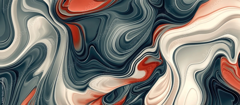 Abstract hand drawn seamless pattern of fluid wavy marble design in a 3D cartoon style resembling batik Abstract hand drawn seamless pattern of fluid wavy marble design in a 3D cartoon style resembling batik
