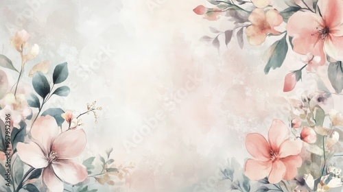 Elegant Watercolor Floral Discount Banner with Soft Colors and Blank Space for Promotion