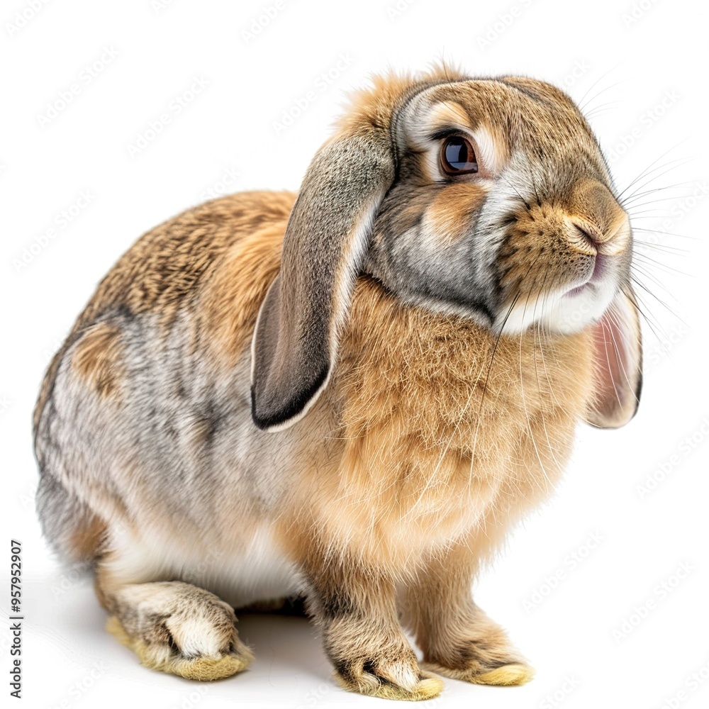 Lop Eared Rabbit looking to the side isolated Lop Eared Rabbit looking to the side isolated