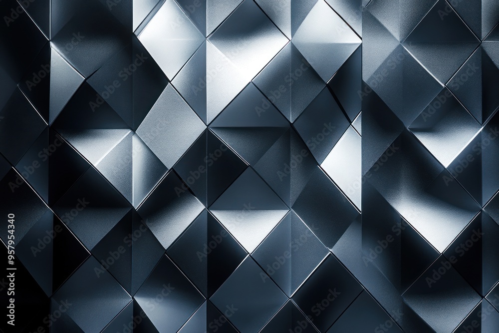 Obraz premium Abstract Geometric Pattern of Dark and Light Gray Squares