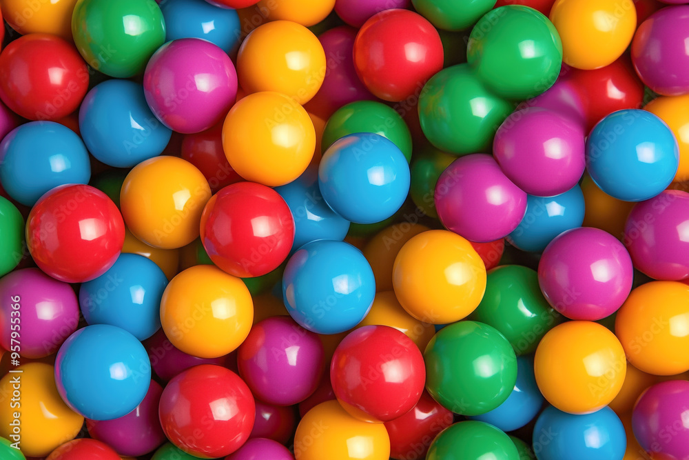Vibrant backdrop of variously colored plastic balls Vibrant backdrop of variously colored plastic balls