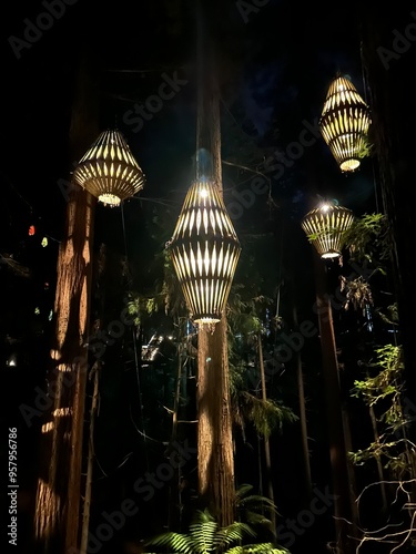 lanterns at night
