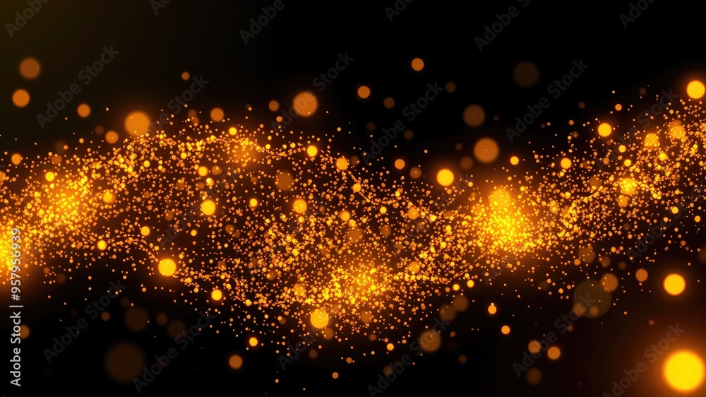 Gold particles on black isolated background, background with bokeh, Golden particles images, Gold particles on black isolated background, background with bokeh, Golden particles images,