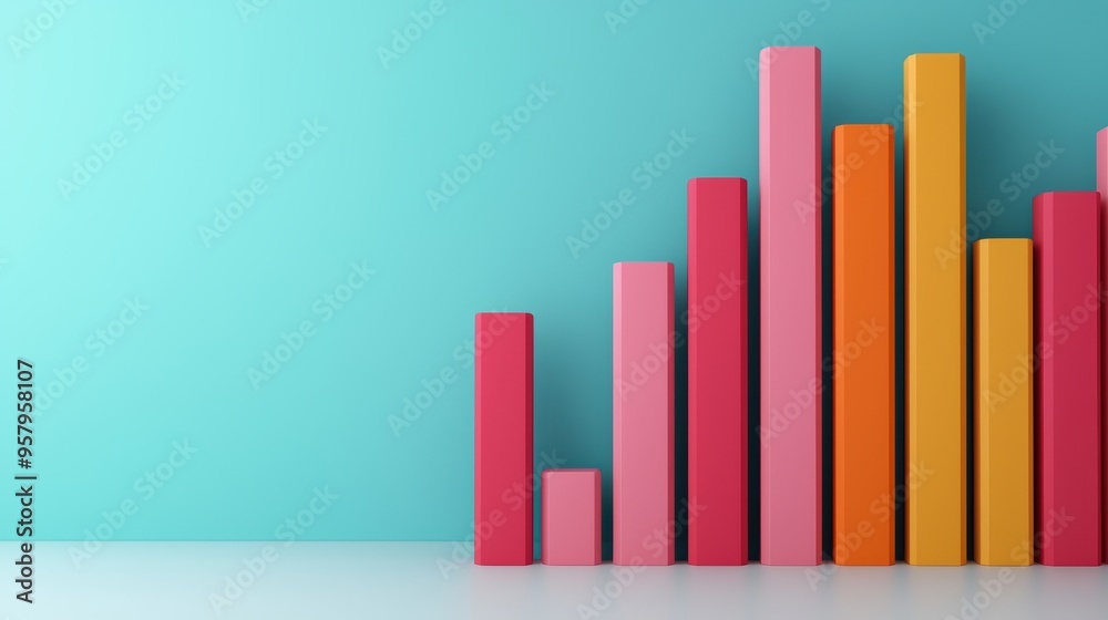 Interactive Financial Data Graph in with Copy Space for Text -