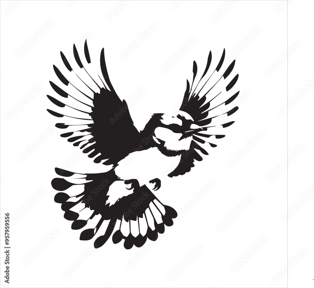 Obraz premium bird, vector, branch, animal, illustration, nature, tree, birds, silhouette, design, art, winter, cute, wildlife, cartoon, crow, beak, black, flower, spring, bullfinch, drawing, leaf, wing, wild