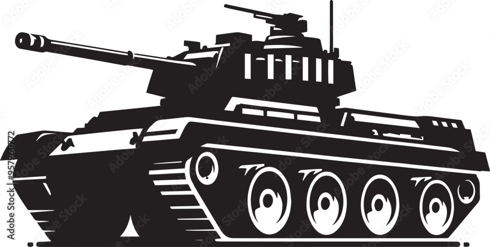 Battle Tank Silhouette vector illustration isolated on a white background military vehicle Battle Tank Silhouette vector illustration isolated on a white background military vehicle