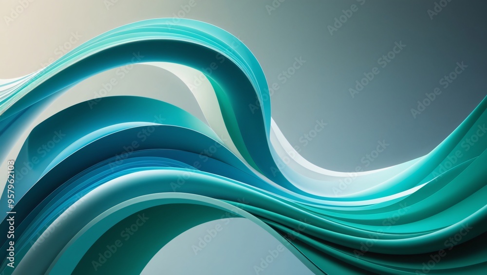 Fototapeta premium A dynamic blue wave pattern with abstract curves and a futuristic design, A dynamic blue wave pattern with abstract curves and a futuristic design, HDR.