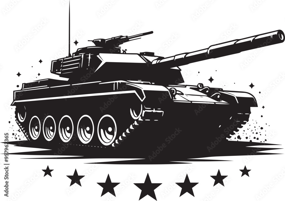 Battle Tank Silhouette vector illustration isolated on a white background military vehicle Battle Tank Silhouette vector illustration isolated on a white background military vehicle