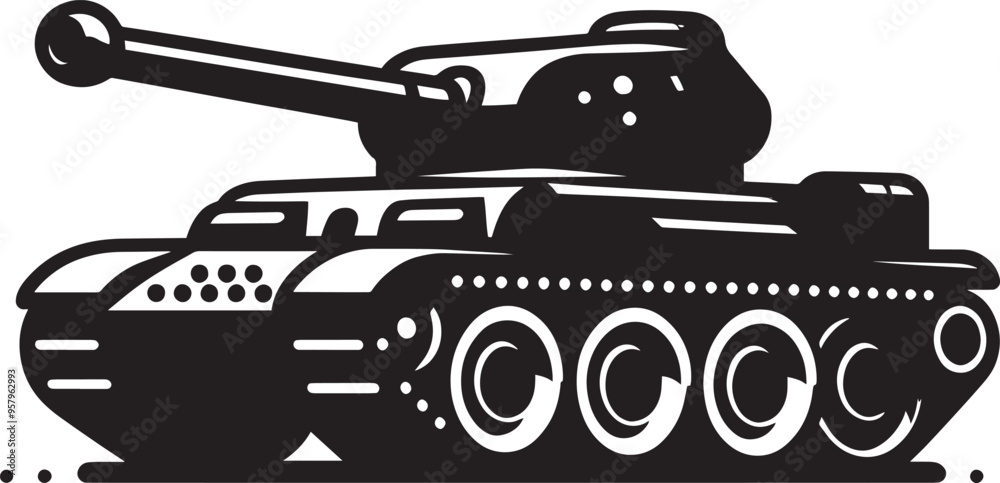 Battle Tank Silhouette vector illustration isolated on a white background military vehicle Battle Tank Silhouette vector illustration isolated on a white background military vehicle