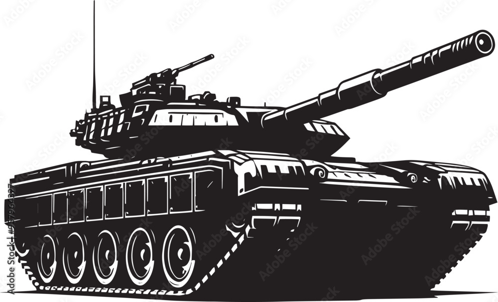 Battle Tank Silhouette vector illustration isolated on a white background military vehicle Battle Tank Silhouette vector illustration isolated on a white background military vehicle