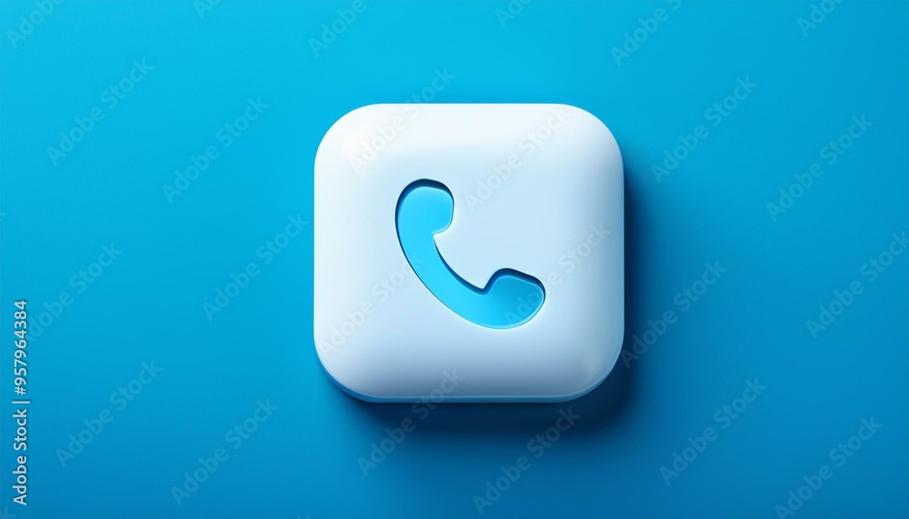 Stylized 3D White WhatsApp Icon Stylized 3D White WhatsApp Icon