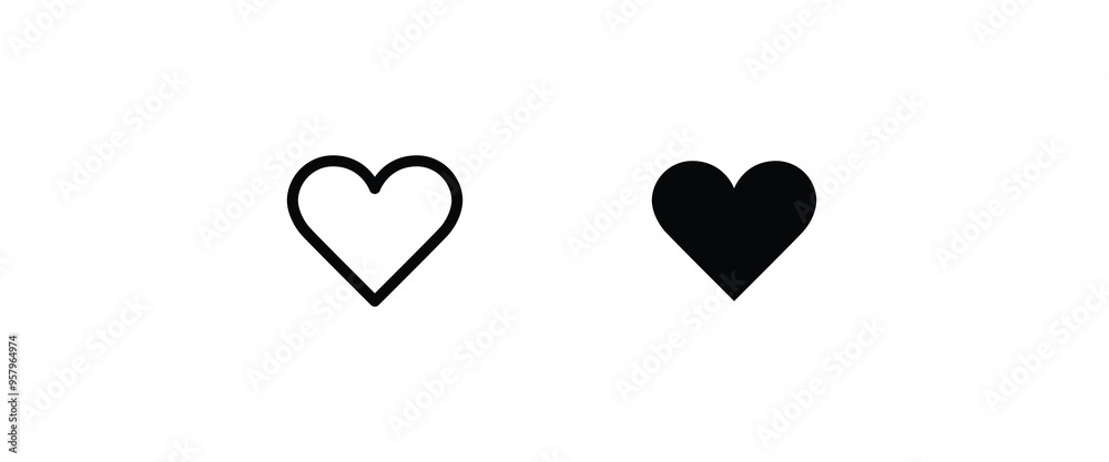 Heart Icon set. Love Like icons. Valentine's Day sign, emblem isolated on white background Editable and Flat style symbol for graphic and web design, logo,pictogram Vector Heart Icon set. Love Like icons. Valentine's Day sign, emblem isolated on white background Editable and Flat style symbol for graphic and web design, logo,pictogram Vector