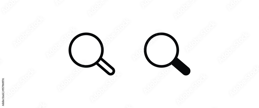 Magnifying glass icon. Search and find magnifier. Magnifying glass, Zoom, Loupe, icons button, vector, sign, symbol, logo, illustration, editable stroke, flat design style isolaated on white Magnifying glass icon. Search and find magnifier. Magnifying glass, Zoom, Loupe, icons button, vector, sign, symbol, logo, illustration, editable stroke, flat design style isolaated on white