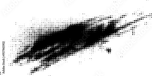 Halftone Grunge Vector Seamless Black and White Texture. Vintage, Dirty, Watercolor, Rough Background, Cracked Ground Texture. Monochrome Print Design Background, Oily. Hand-Painted Dirty Seamless