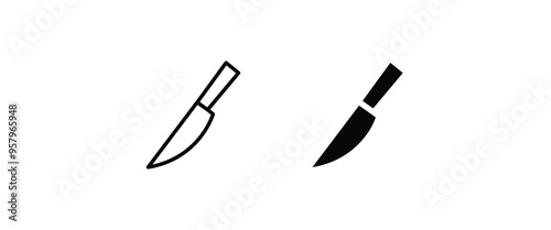 knife icon, Cutting chopping  icons button, vector, sign, symbol, logo, illustration, editable stroke, flat design style isolated