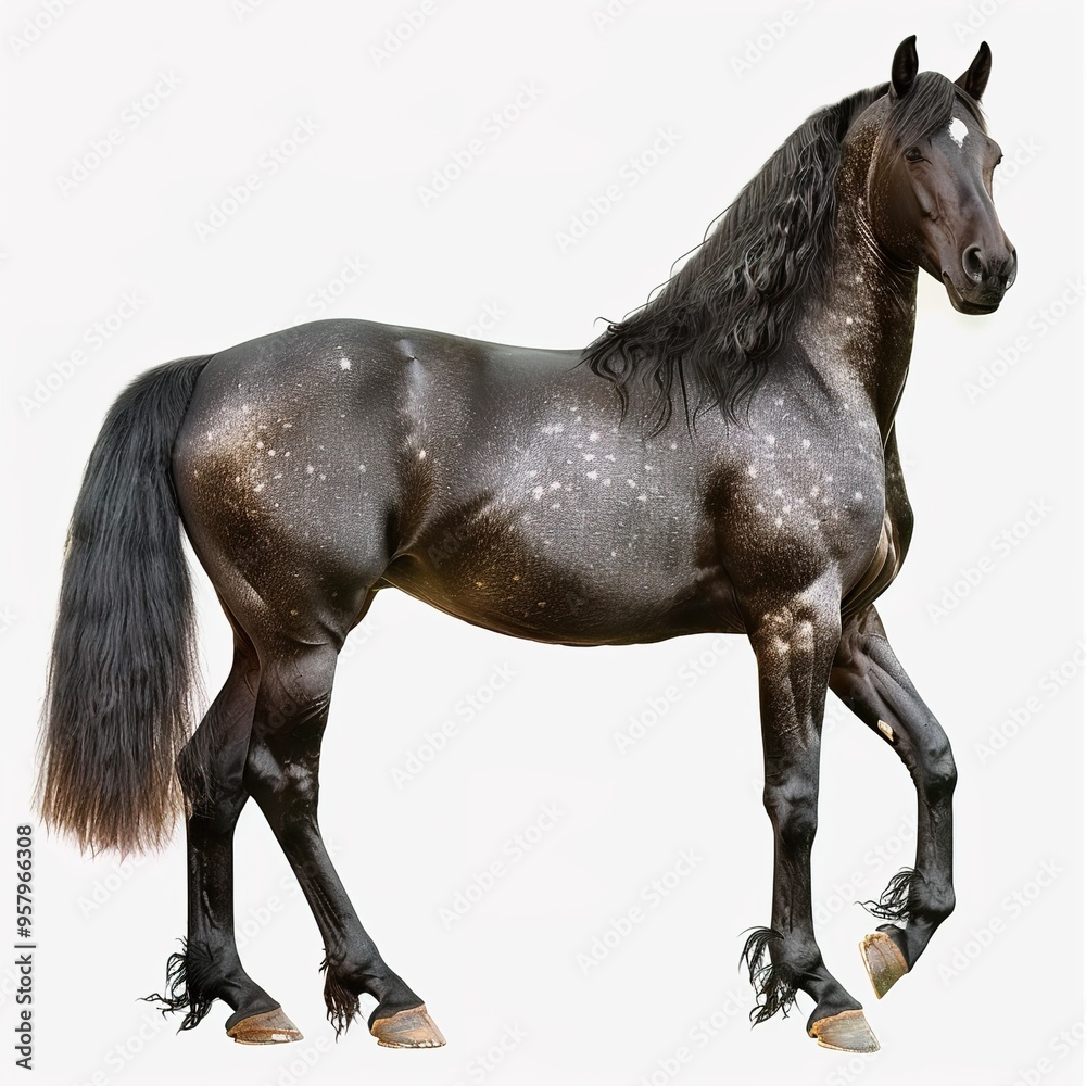 Andalusian Horse Unique Metallic Sheen Isolated Andalusian Horse Unique Metallic Sheen Isolated
