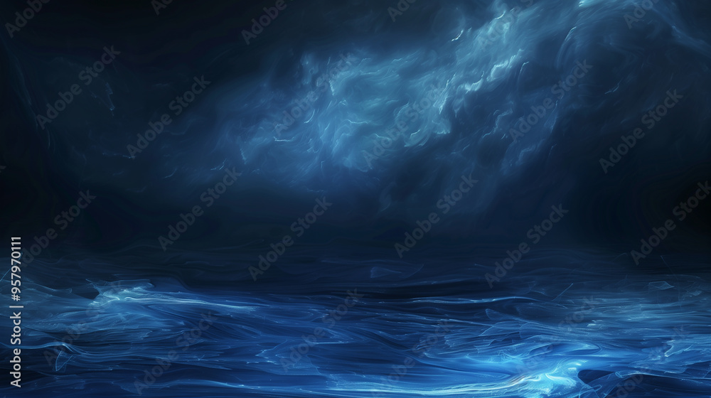 A blue smokey background with a blue flame in the middle A blue smokey background with a blue flame in the middle