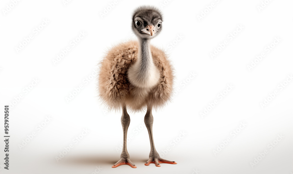 Fototapeta premium Ostrich Studio Shot on a Clean Background