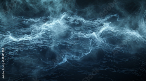 A blue smokey background with a blue flame in the middle