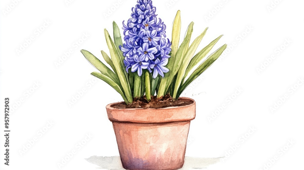Stunning Blue Flowering Plant in Rustic Pot for Home and Garden Decor Stunning Blue Flowering Plant in Rustic Pot for Home and Garden Decor