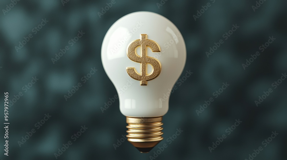Illuminating Business Innovation Concept with Dollar Sign - Illuminating Business Innovation Concept with Dollar Sign -