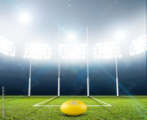 Australian rules Stadium And Goal Posts