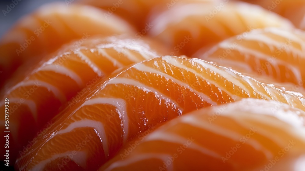 Delicate Salmon Sashimi with Fresh Texture on Minimalist Plate Delicate Salmon Sashimi with Fresh Texture on Minimalist Plate