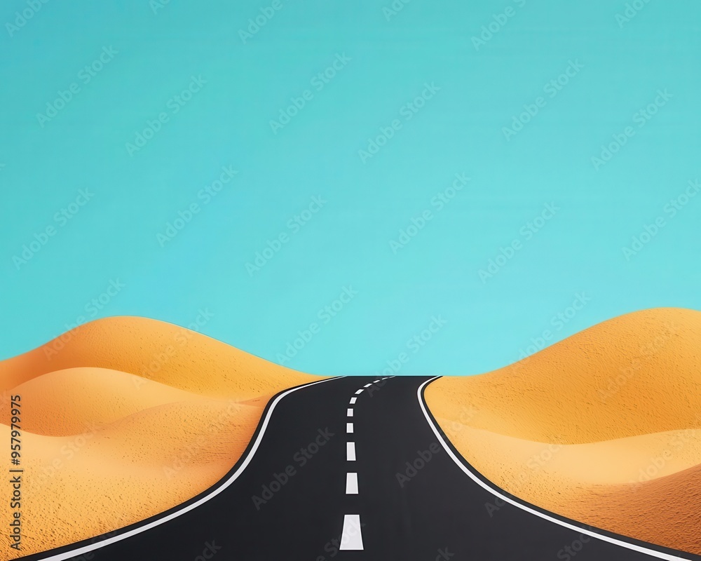 Visualization of a strategic roadmap with a clear start and finish line, symbolizing the journey from inception to success, strategic roadmap, business journey Visualization of a strategic roadmap with a clear start and finish line, symbolizing the journey from inception to success, strategic roadmap, business journey