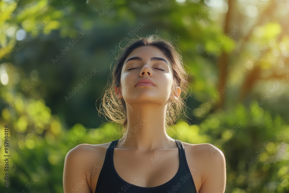 Fit sporty mindful young hispanic woman meditating doing yoga Fit sporty mindful young hispanic woman meditating doing yoga
