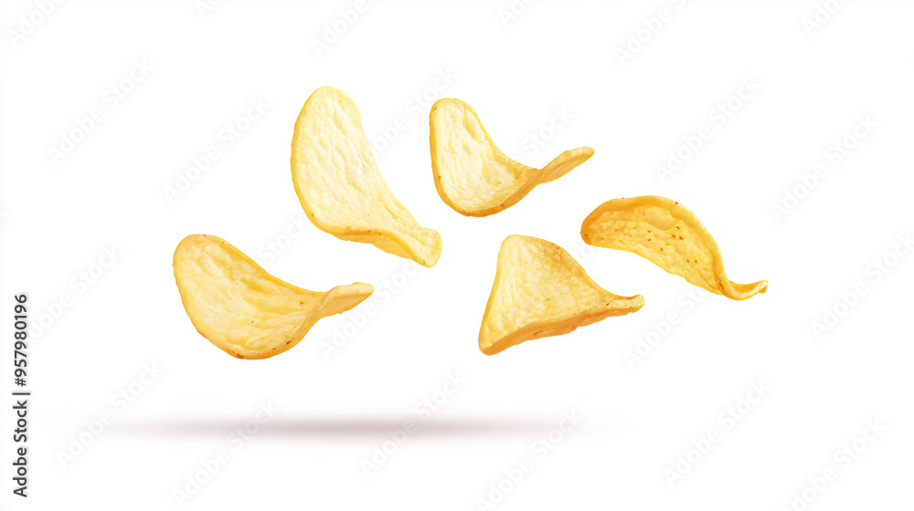 Potato chips isolated on a white background, vector Potato chips isolated on a white background, vector