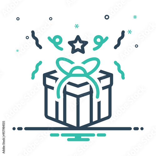Mix icon for gift box