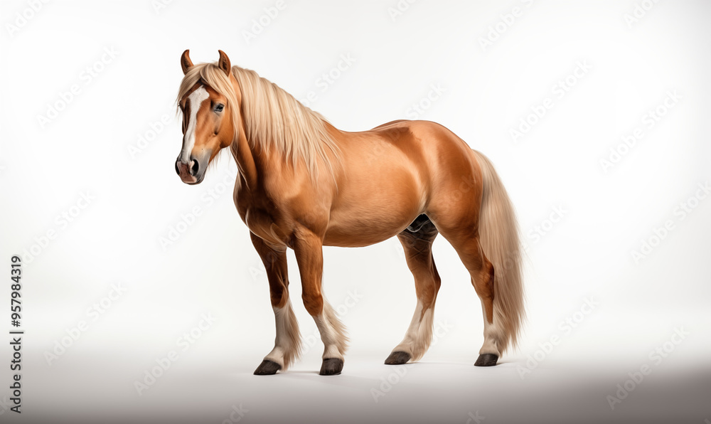 Obraz premium Brown Horse Studio Shot on a Clean Background