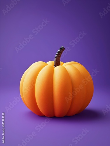 Halloween pumpkin, bright purple background