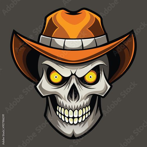 Gangster skull vector illustration. Vintage human skull monochrome concept.