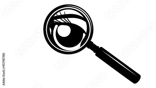 Diagnosis and treatment of vision diseases, black isolated
silhouette