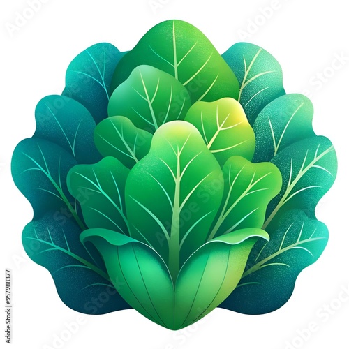 A vibrant 3D illustration of a lush green lettuce. perfect for adding a touch of nature to your designs.