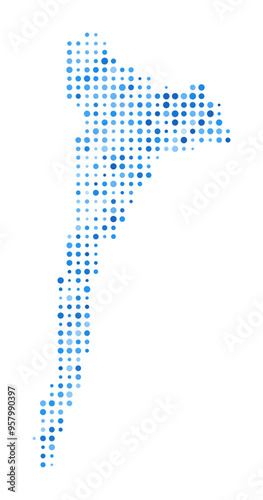 Ko Samet Dot Map. Island Digital Style Shape. Beautiful vector illustration of Ko Samet island using blue circular dots.